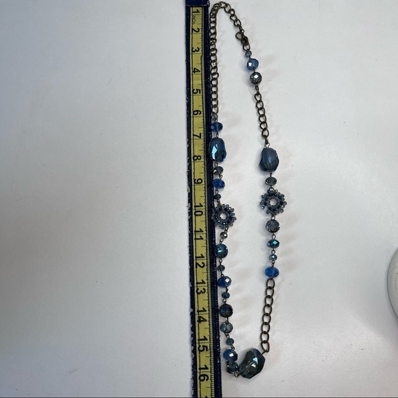 Vintage Aqua Blue Opera Round Chain Necklace 💎 - Picture 6 of 6